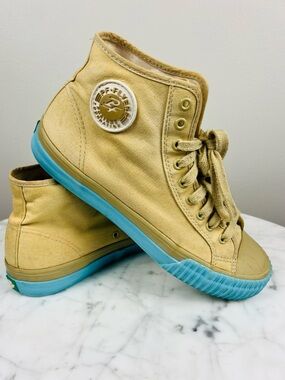 P.F. Flyers Center High-Top Sneakers – Beige Canvas – Men’s 10 / Women’s 11.5
